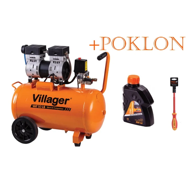 Villager kompresor za vazduh VAT 50 LS + POKLON ulje za vazdušne komprsore i Villager krstasti odvijač Villager kompresor za vazduh VAT 50 LS + POKLON ulje za vazdušne komprsore i Villager krstasti odvijač